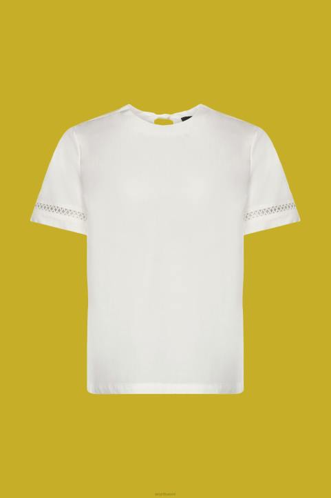 naiset Esprit valkoinen avotakkapusero, tencel puserot 82T6201