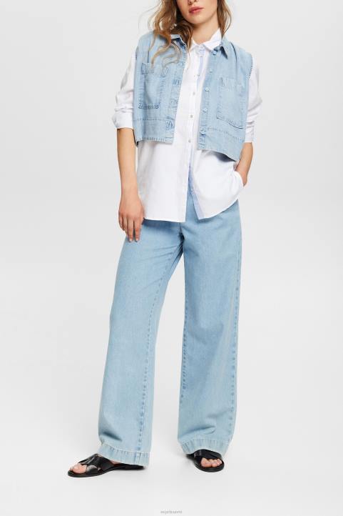 naiset Esprit valkoinen paitapusero 100% puuvillaa puserot 82T6514