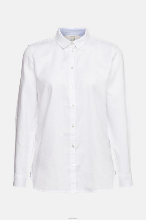 naiset Esprit valkoinen paitapusero 100% puuvillaa puserot 82T6514