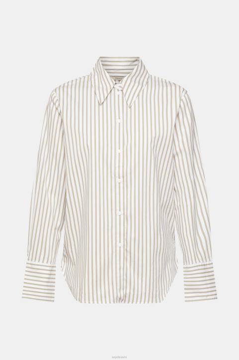 naiset Esprit valkoinen pitkä raidallinen kudottu pusero puserot 82T6397