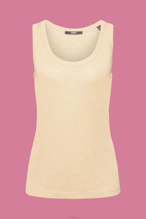 naiset Esprit kulta hihaton glittertoppi säiliö 82T6404