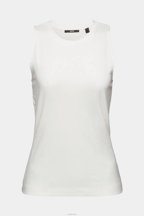 naiset Esprit luonnonvalkoinen uurrettu toppi säiliö 82T6301