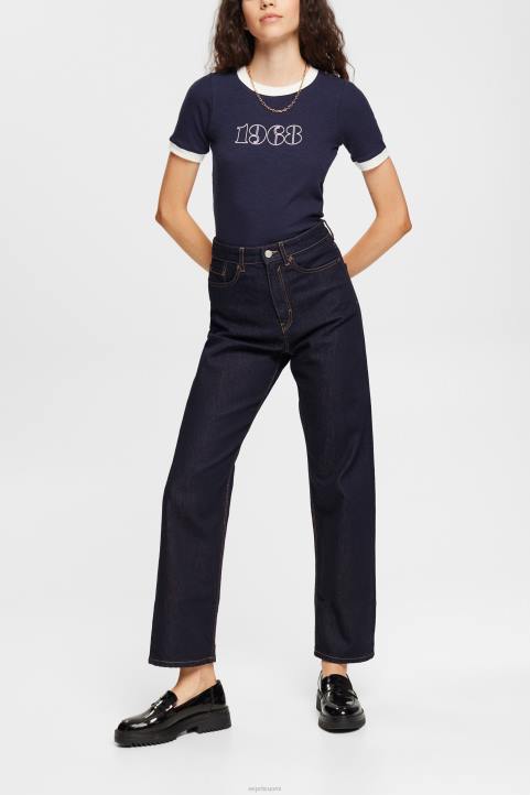 naiset Esprit laivasto printti t-paita t-paitoja 82T6543