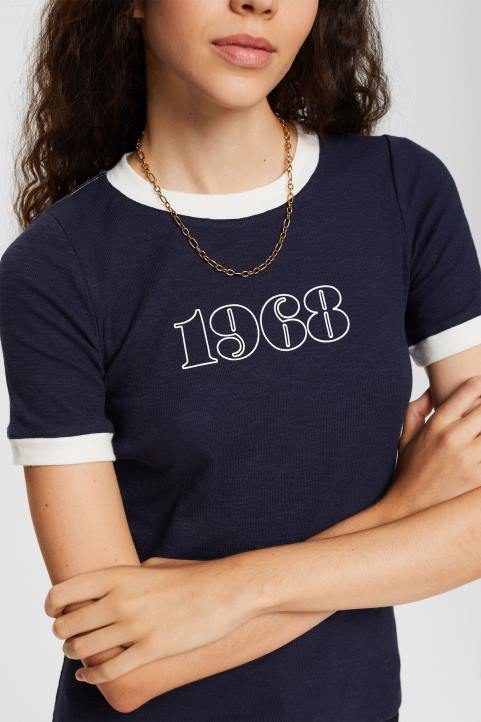 naiset Esprit laivasto printti t-paita t-paitoja 82T6543