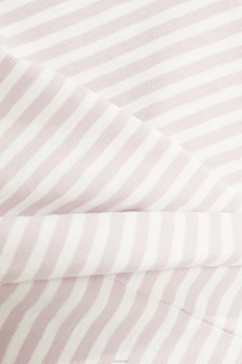 naiset Esprit laventeli raidallinen logollinen t-paita t-paitoja 82T6538