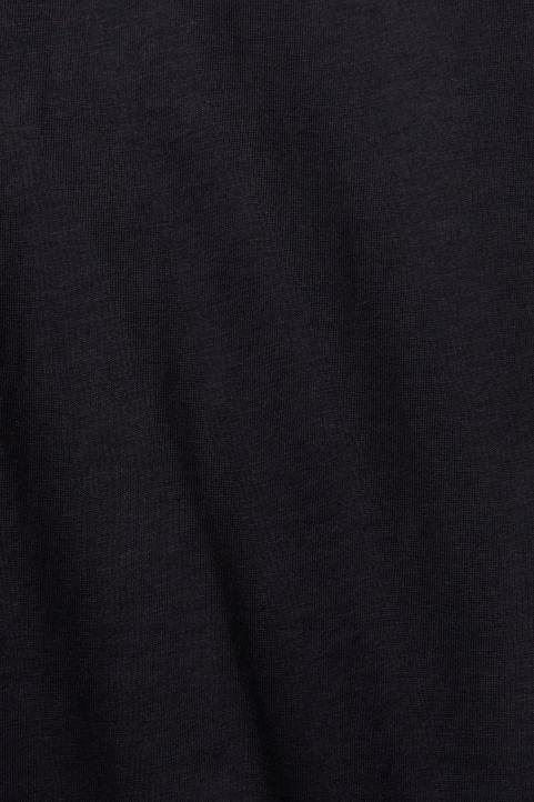 naiset Esprit musta puuvillainen crewneck t-paita t-paitoja 82T6454