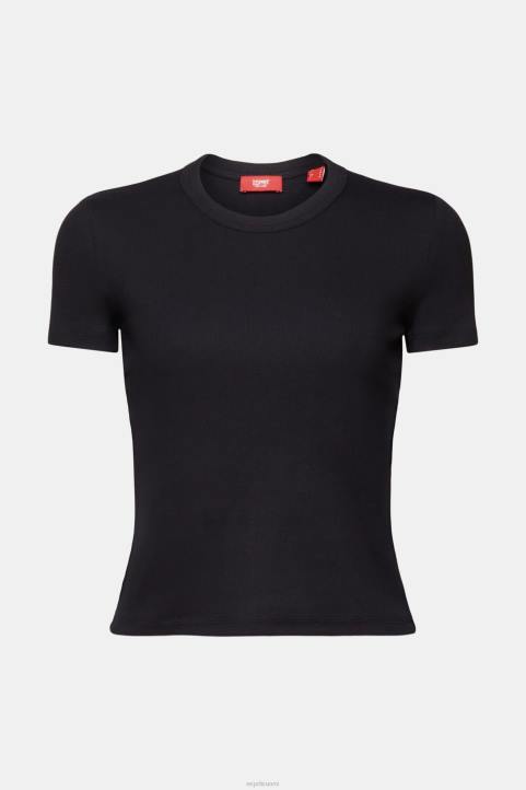 naiset Esprit musta resori jersey-t-paita t-paitoja 82T61