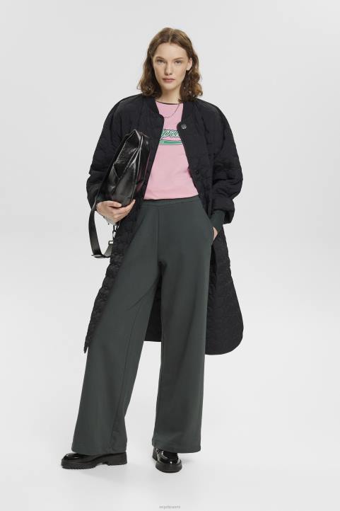 naiset Esprit vaaleanpunainen puuvillainen t-paita, jossa painettu logo t-paitoja 82T6146