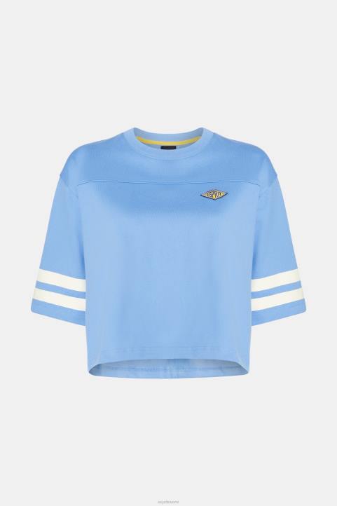 naiset Esprit vaaleansininen laventeli rajattu yliopistologoinen rugby-paita t-paitoja 82T6414