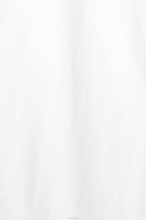 naiset Esprit valkoinen puuvillainen crewneck t-paita t-paitoja 82T6456