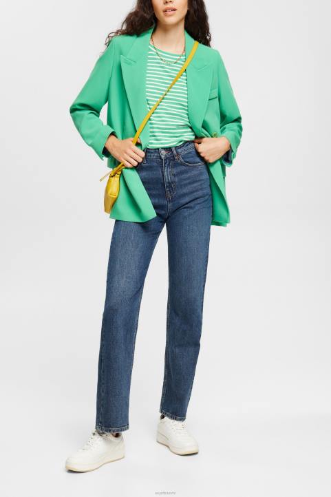 naiset Esprit vihreä raidallinen t-paita t-paitoja 82T6373