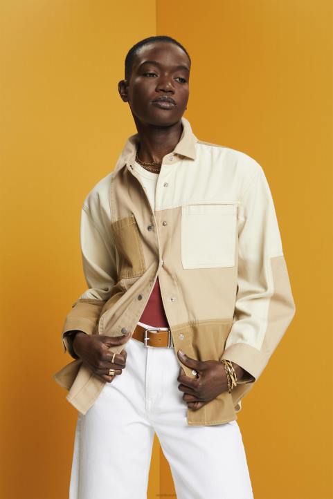 naiset Esprit beige tilkkutäkki takit 82T6293