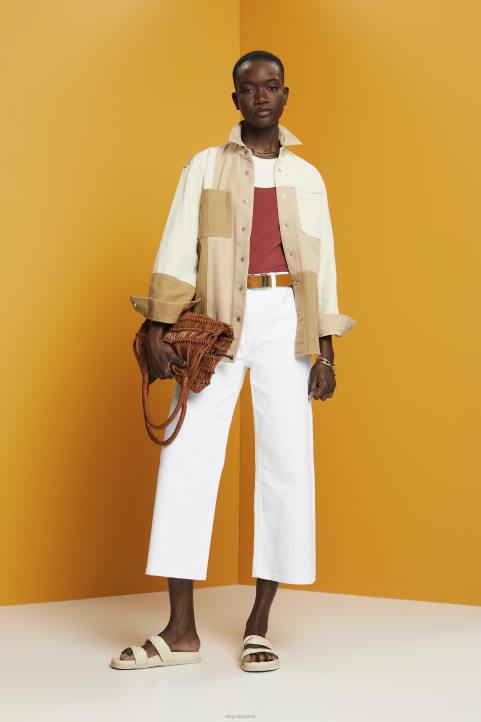 naiset Esprit beige tilkkutäkki takit 82T6293