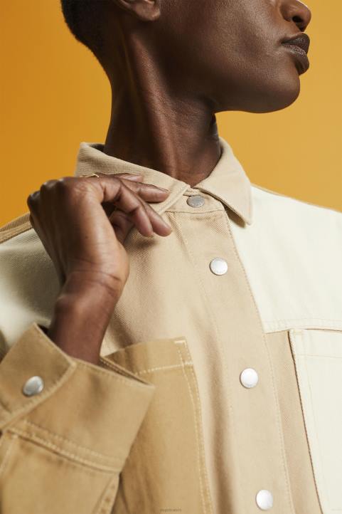 naiset Esprit beige tilkkutäkki takit 82T6293