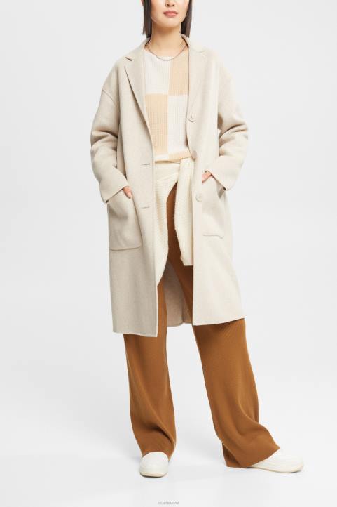 naiset Esprit kerma beige villasekoitettakki takit 82T6561