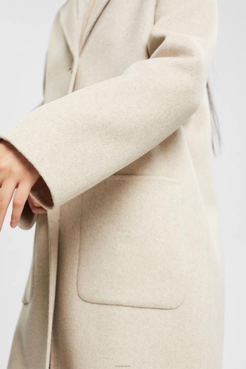 naiset Esprit kerma beige villasekoitettakki takit 82T6561