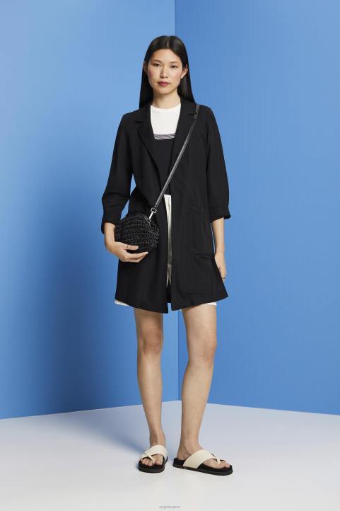 naiset Esprit musta pitkä jersey bleiseri, lenzing ecovero takit 82T6240