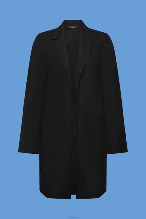 naiset Esprit musta pitkä jersey bleiseri, lenzing ecovero takit 82T6240