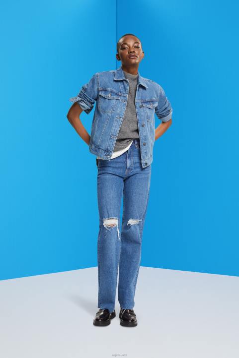 naiset Esprit sininen keskipesu farkkutakki takit 82T6553