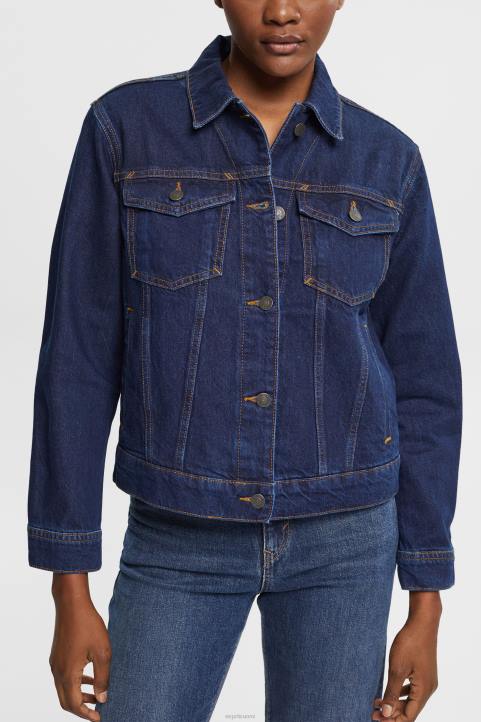 naiset Esprit sininen tumma pesu farkkutakki takit 82T6554