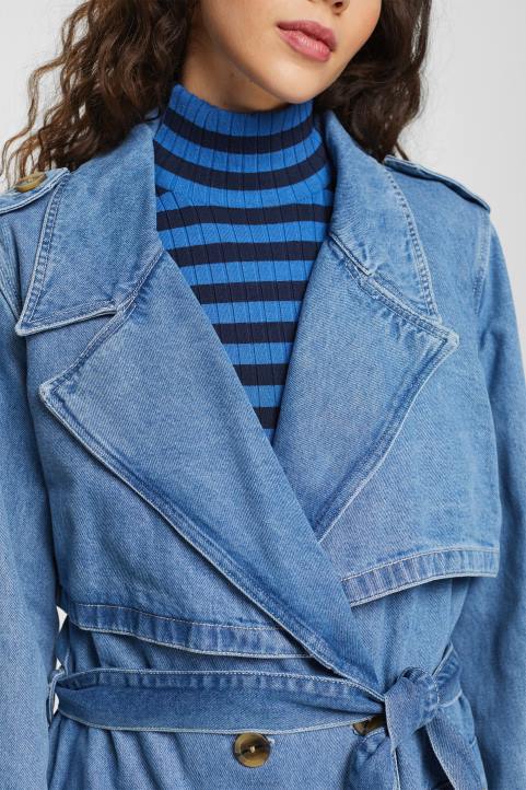 naiset Esprit sininen valo pesu denim trenssitakki takit 82T6486