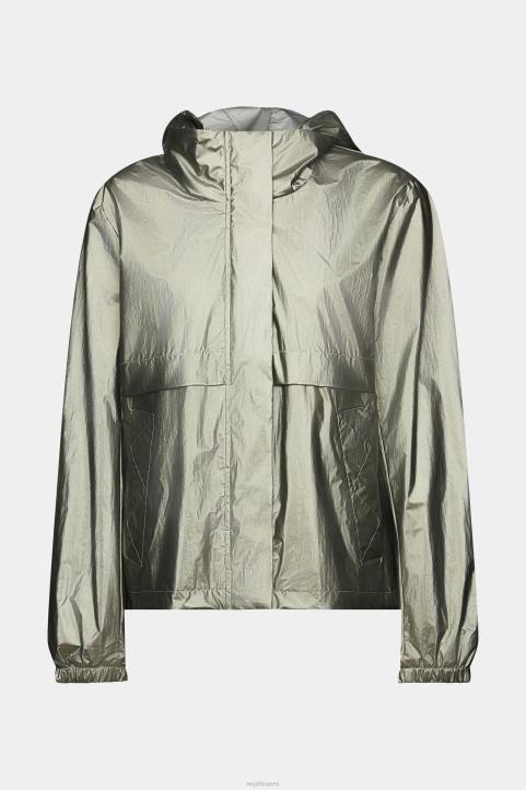 naiset Esprit tumman sinivihreä metallinhohtoinen takki hupulla takit 82T6267