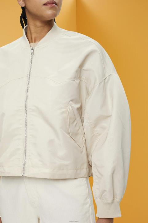 naiset Esprit vaalea taupe ylisuuri bomber-takki takit 82T6214